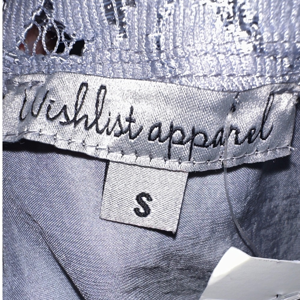 Wishlist Apparel Sweet Jane Bodysuit Small Silver Gray Lace‎ Metallic Romantic - Picture 6 of 7